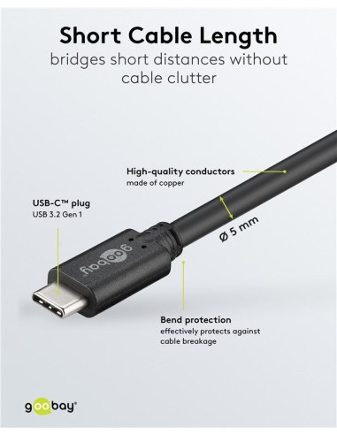 Cable USB-C 3.2 M/M 0.50mts