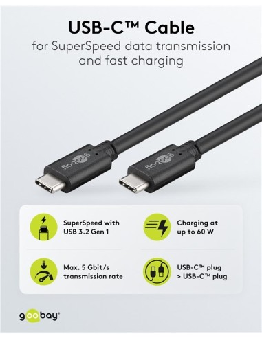 Cable USB-C 3.2 M/M 0.50mts