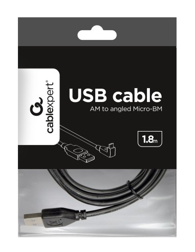CABLE USB A MICRO USB B ACODADO 1.80MTS.