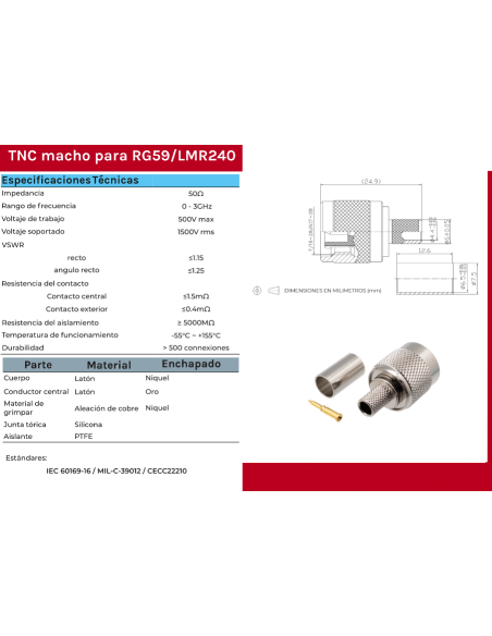 TNC MACHO CRIMPAR RG59