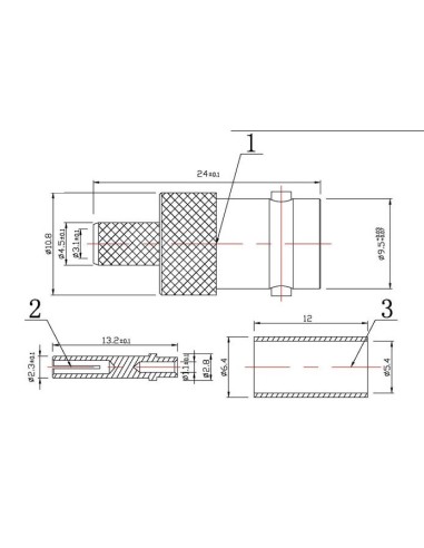 CONECTOR HEMBRA BNC AEREA CRIMPAR RG-58