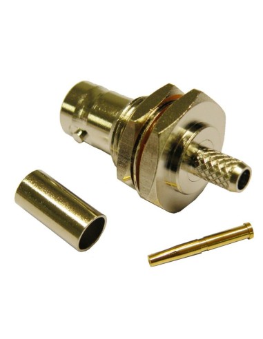 CONECTOR BNC HEMBRA PANEL CRIMPAR RG58