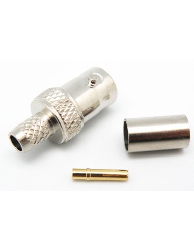 CONECTOR BNC HEMBRA CRIMPAR RG59 CHASIS