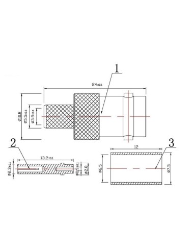 CONECTOR BNC HEMBRA CRIMPAR RG59 CHASIS