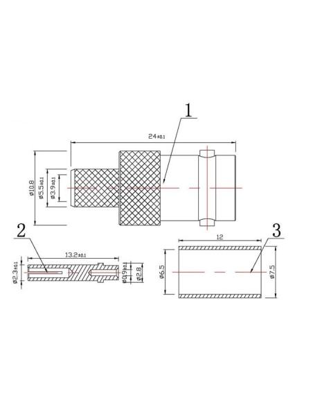 CONECTOR BNC HEMBRA CRIMPAR RG59 CHASIS