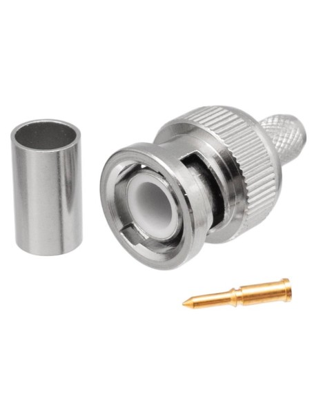 CONECTOR BNC MACHO CRIMPAR  PARA CABLE RG-59