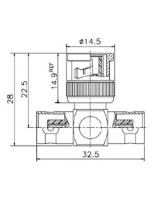 ADAPTADOR "T" BNC MACHO A 2 BNC H 2