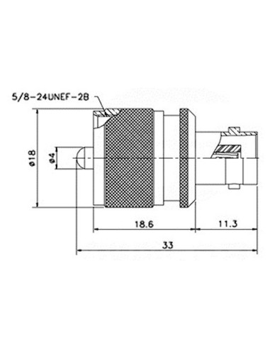 ADAPTADOR UHF MACHO  -  BNC HEMBRA
