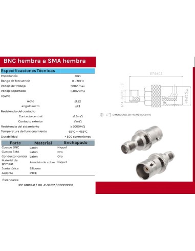 ADAPTADOR SMA HEMR.BNC HEMBR.