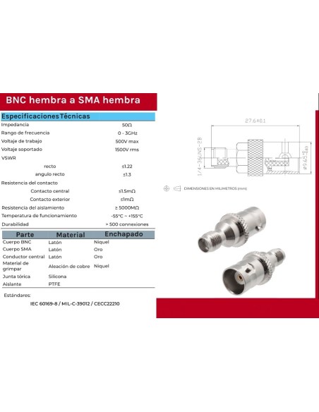 ADAPTADOR SMA HEMR.BNC HEMBR.