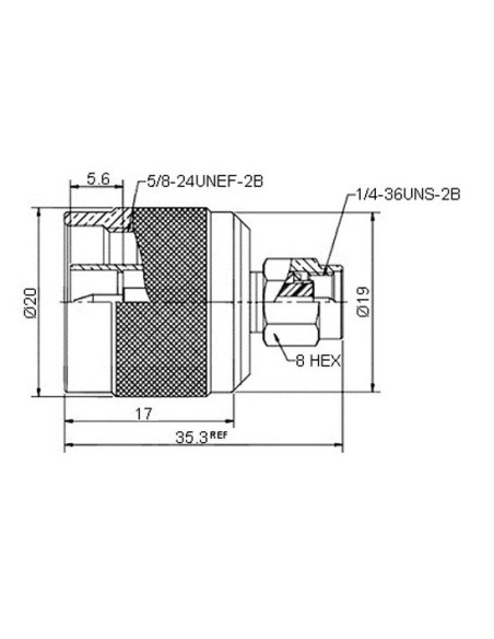 ADAPTADOR SMA MACHO - N MACHO
