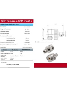 ADAPTADOR SMA MACHO - UHF HEMBRA 2