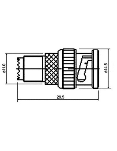ADAPTADOR BNC MACHO A MINI-UHF HEMBRA