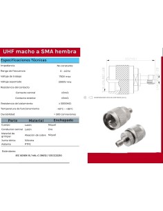 ADAPTADOR SMA HEMBRA A MACHO UHF 2