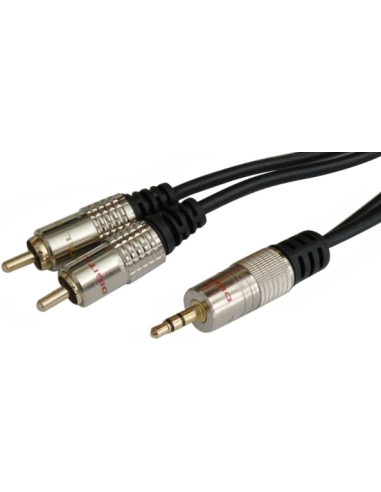 CABLE JACK 3.5ST-2RCA 1.5M NEG