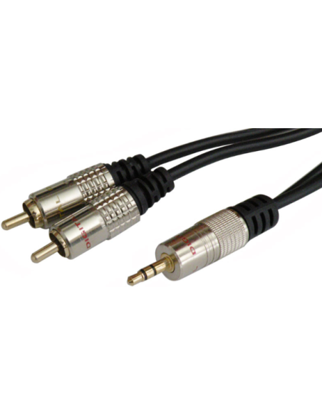 CABLE JACK 3.5ST-2RCA 1.5M NEG