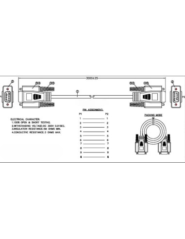CABLE PROLONGADOR DB9  10MTS.