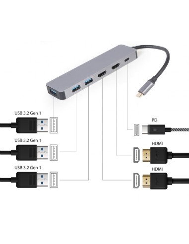 DOCK USB-C X3 HUB/HDMI/PD