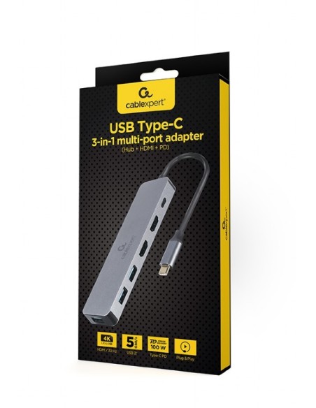 DOCK USB-C X3 HUB/HDMI/PD