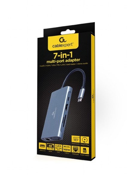 DOCK USB-C x7 HDMI/VGA/PD