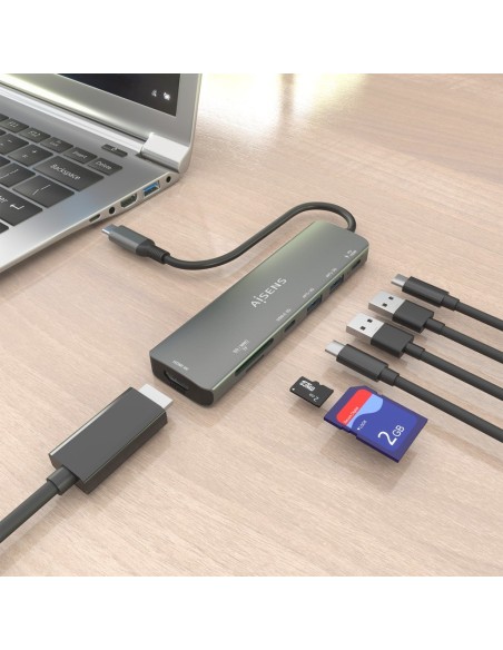 DOCK USB-C x7 HDMI/USB-A/USB-C/USB-C PD 100W/SD/MICRO SD