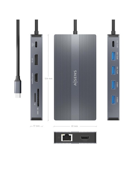 DOCK USB-C x12 HDMI/RJ45/DP/USB-A/USB-C/USB-C PD/SD/MICRO SD