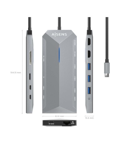 DOCK USB-C x12 HDMI/RJ45/USB-A/USB-C PD/AUDIO/SD/MICRO SD