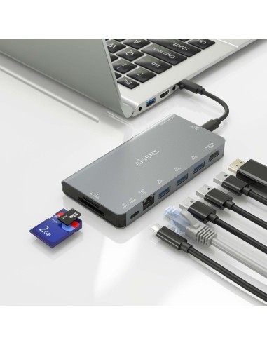 DOCK USB-C x8 HDMI/RJ45/USB-A/USB-C DATOS+PD/SD/MICRO