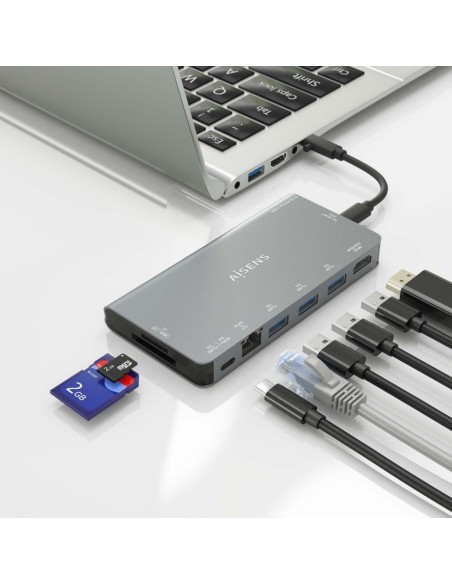 DOCK USB-C x8 HDMI/RJ45/USB-A/USB-C DATOS+PD/SD/MICRO