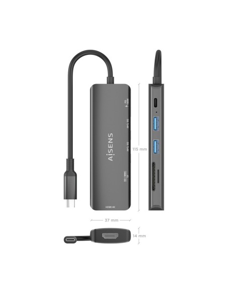 DOCK USB-C estación 6 en 1