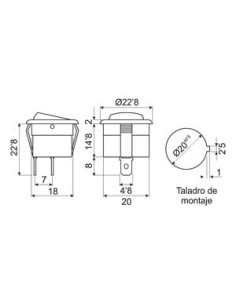 INTERRUPTOR LUMINOSO EMPOTRABLE ROJO 2