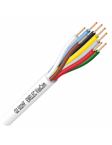 CABLE 8X0.20mm² TRENZADO FUNDA BLANCA