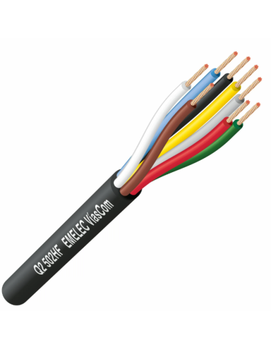 CABLE 8X0.20mm² TRENZADO CON FUNDA NEGRA