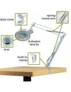 LAMPARA LUPA  3X 8 DIOPTRIAS 60LEDS 2