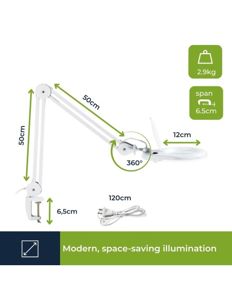LAMPARA LUPA  3X 8 DIOPTRIAS 60LEDS