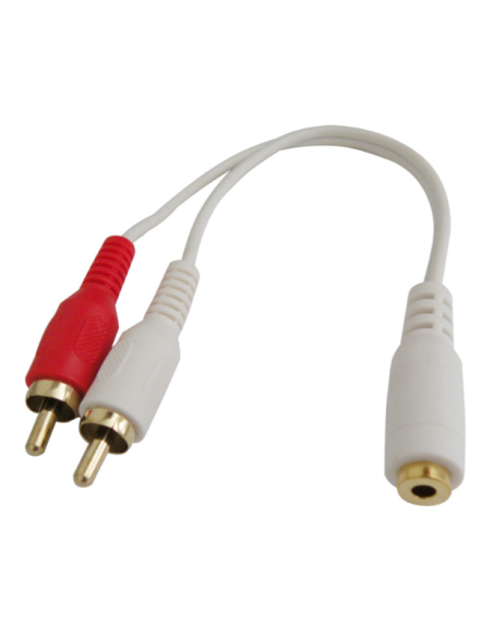 CABLE ADAPTADOR  JACK STEREO 3.5mm Hembra - 2 RCA Macho