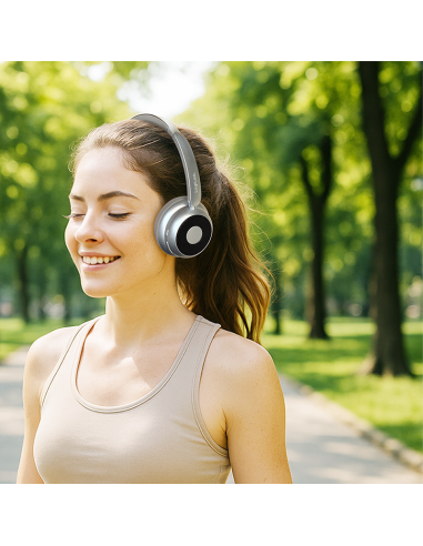 AURICULARES BLUETOOTH 6.0 PLATA