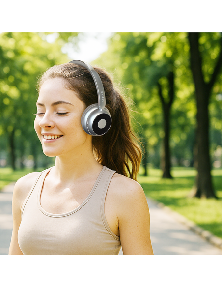 AURICULARES BLUETOOTH 6.0 PLATA