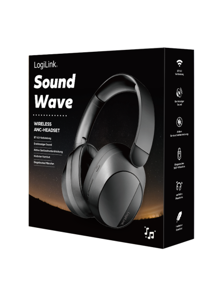 AURICULARES BT 6.0 SOUND WAVE ANC NEGRO