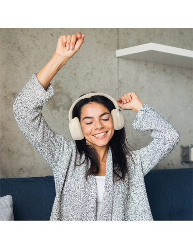 AURICULARES BT 6.0 SOUND WAVE ANC CREMA/PLATA