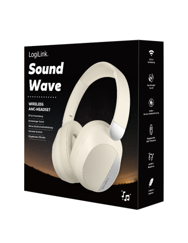 AURICULARES BT 6.0 SOUND WAVE ANC CREMA/PLATA