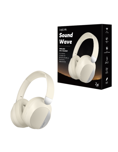 AURICULARES BT 6.0 SOUND WAVE ANC CREMA/PLATA