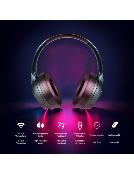 AURICULARES PARA JUEGOS BT 6.0 NEGRO
