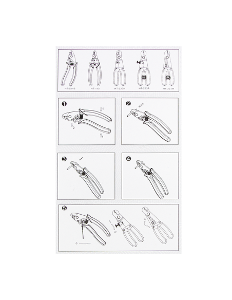 Alicate pelacables de fibra universal de 3 orificios 0,13 - 4mm