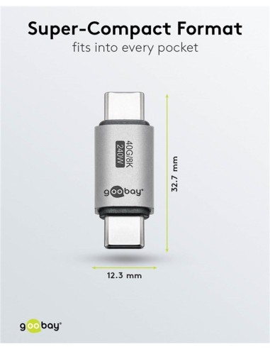 Adaptador USB-C Recto, M/M