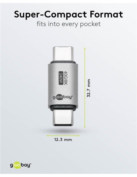 Adaptador USB-C Recto, M/M