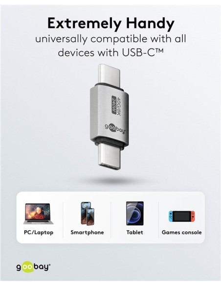 Adaptador USB-C Recto, M/M