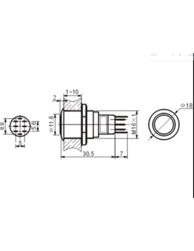 PULSADOR ANTIVANDALICO AZUL 1NC 1NA