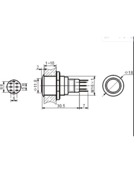 PULSADOR ANTIVANDALICO AZUL 1NC 1NA