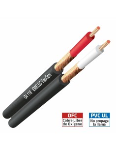 100MTS CABLE DE AUDIO 2X0.14mm² DUAL PARALELO CON MALLA